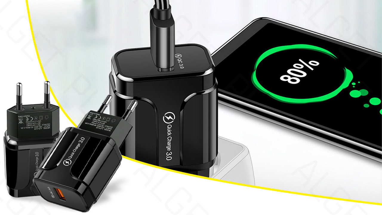 STAZER Ładowarka Sieciowa QC 1xUSB czarna