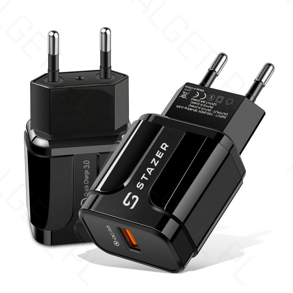 STAZER Ładowarka Sieciowa QC 1xUSB czarna