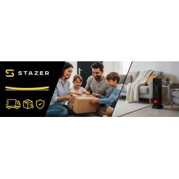 STAZER TURBOWARM – Termowentylator Kolumnowy, Grzejnik Elektryczny Kominek Farelka 2200W z Termostatem, Timerem i Pilotem
