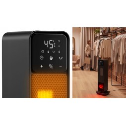 STAZER TURBOWARM – Termowentylator Kolumnowy, Grzejnik Elektryczny Kominek Farelka 2200W z Termostatem, Timerem i Pilotem