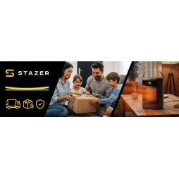 STAZER PowerHeat - Grzejnik Elektryczny Farelka Termowentylator, Nagrzewnica + Pilot, Timer, 1500W