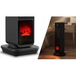 STAZER TURBOWARM – Termowentylator Kolumnowy, Grzejnik Elektryczny Kominek Farelka 2200W z Termostatem, Timerem i Pilotem