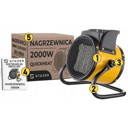 Farelka termowentylator nagrzewnica grzejnik. Przenośne ogrzewanie elektryczne 2000 W.