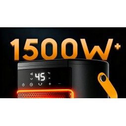 STAZER PowerHeat - Grzejnik Elektryczny Farelka Termowentylator, Nagrzewnica + Pilot, Timer, 1500W