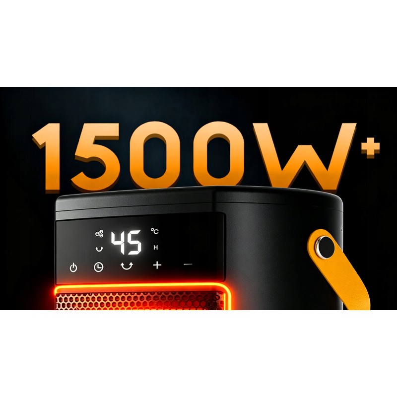 STAZER PowerHeat - Grzejnik Elektryczny Farelka Termowentylator, Nagrzewnica + Pilot, Timer, 1500W
