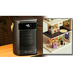 STAZER PowerHeat - Grzejnik Elektryczny Farelka Termowentylator, Nagrzewnica + Pilot, Timer, 1500W
