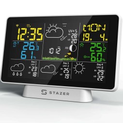 STAZER CLIMATIQ SMART Stacja pogody WiFi Tuya budzik zegar termometr higrometr barometr stacja pogodowa + czujnik