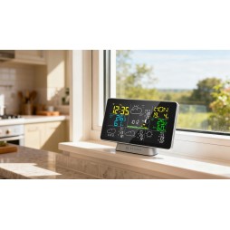 STAZER CLIMATIQ SMART Stacja pogody WiFi Tuya budzik zegar termometr higrometr barometr stacja pogodowa + czujnik