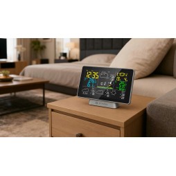 STAZER CLIMATIQ SMART Stacja pogody WiFi Tuya budzik zegar termometr higrometr barometr stacja pogodowa + czujnik