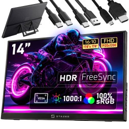 Przenośny monitor do laptopa i smartfona 14 cali IPS LCD WUXGA 1920x1200, HDR, USB-C, Mini HDMI, 60 Hz