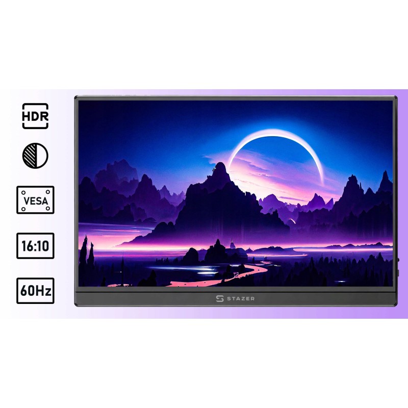 Przenośny monitor do laptopa i smartfona 14 cali IPS LCD WUXGA 1920x1200, HDR, USB-C, Mini HDMI, 60 Hz