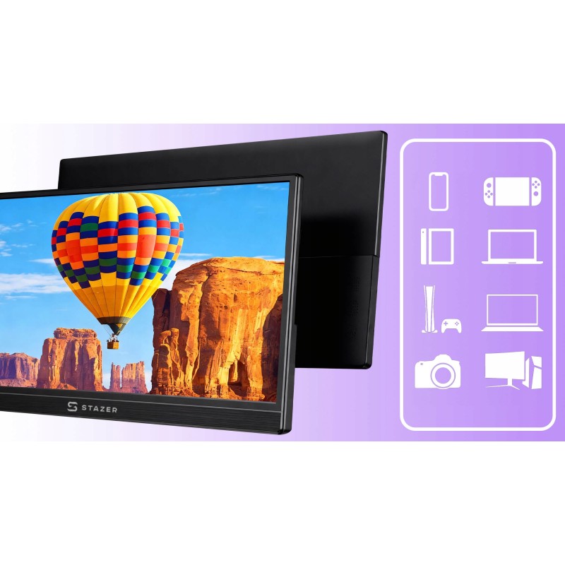 Przenośny monitor do laptopa i smartfona 14 cali IPS LCD WUXGA 1920x1200, HDR, USB-C, Mini HDMI, 60 Hz
