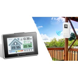 Stacja pogodowa pogody bezprzewodowa meteo termometr higrometr zegar LED