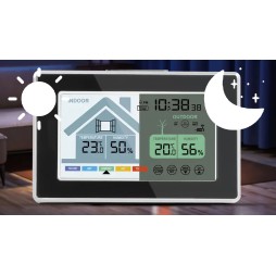 Stacja pogodowa pogody bezprzewodowa meteo termometr higrometr zegar LED