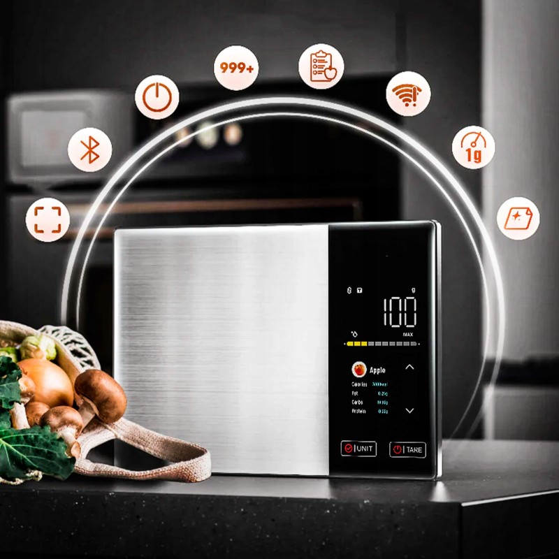 Waga kuchenna dietetyczna bluetooth z aplikacją na telefon 5kg/1g