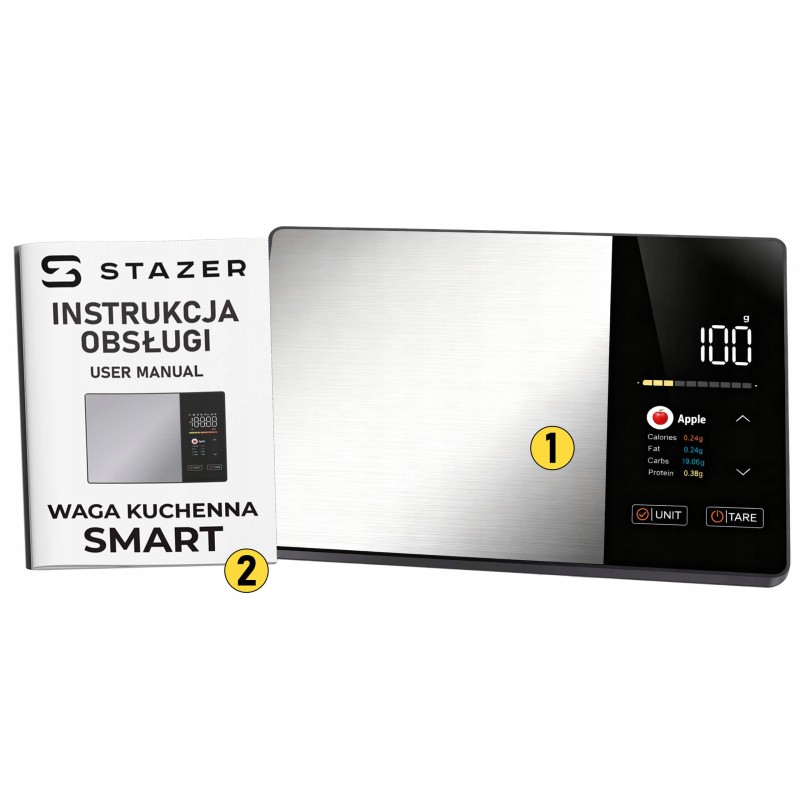 Waga kuchenna dietetyczna bluetooth z aplikacją na telefon 5kg/1g