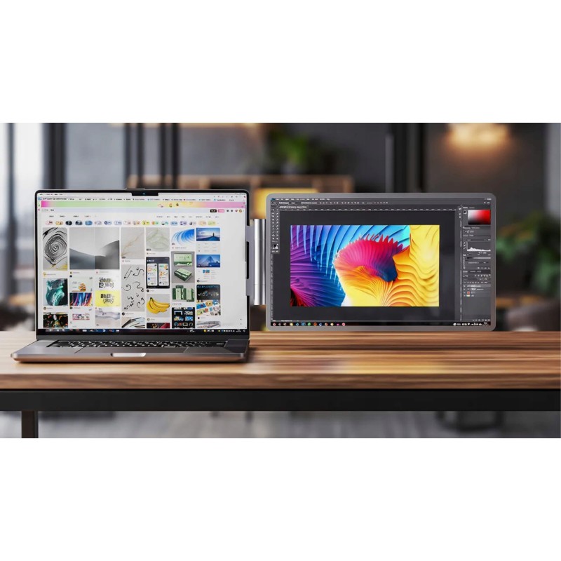 Przenośny monitor 14" do laptopa - montowany na ekranie | WUXGA, USB-C | ALGET.pl