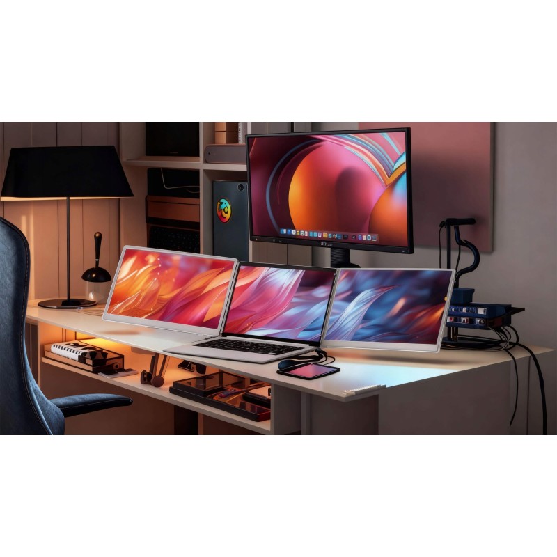 Podwójny monitor przenośny do laptopa 14" LCD IPS HDR WUXGA 1920 × 1200 60 Hz mini HDMI USB-C