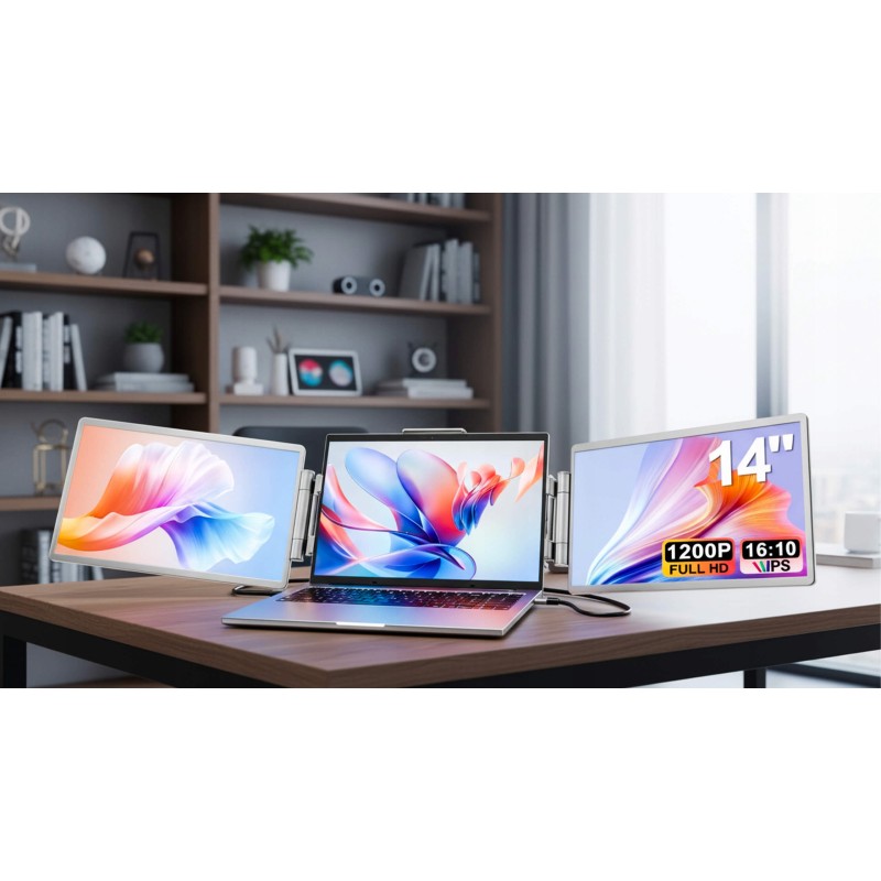 Podwójny monitor przenośny do laptopa 14" LCD IPS HDR WUXGA 1920 × 1200 60 Hz mini HDMI USB-C