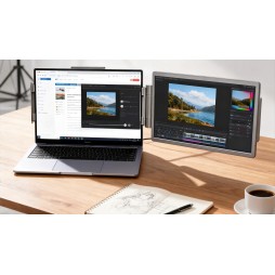 Przenośny monitor 14" do laptopa - montowany na ekranie | WUXGA, USB-C | ALGET.pl