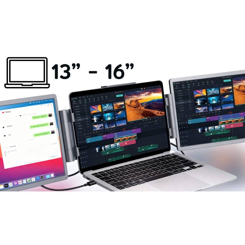 Podwójny monitor przenośny do laptopa 14" LCD IPS HDR WUXGA 1920 × 1200 60 Hz mini HDMI USB-C