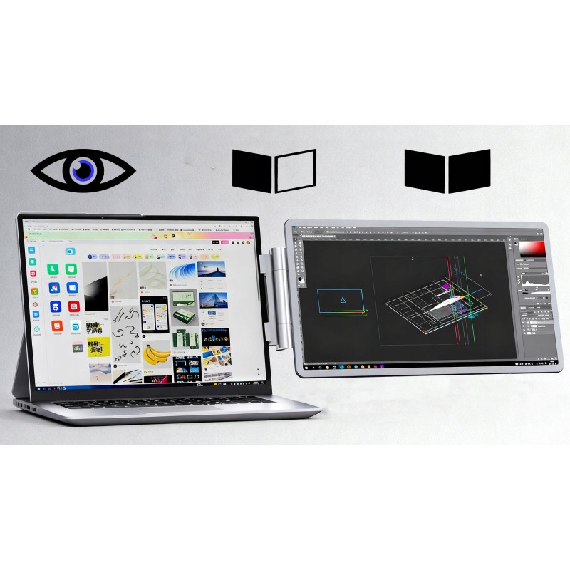 Przenośny monitor 14" do laptopa - montowany na ekranie | WUXGA, USB-C | ALGET.pl