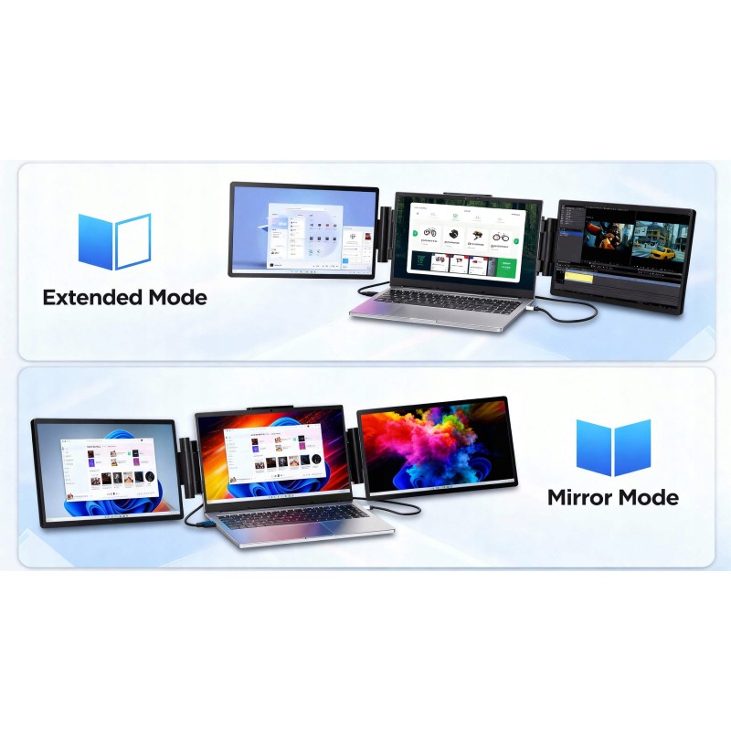 Podwójny monitor przenośny do laptopa 14" LCD IPS HDR WUXGA 1920 × 1200 60 Hz mini HDMI USB-C