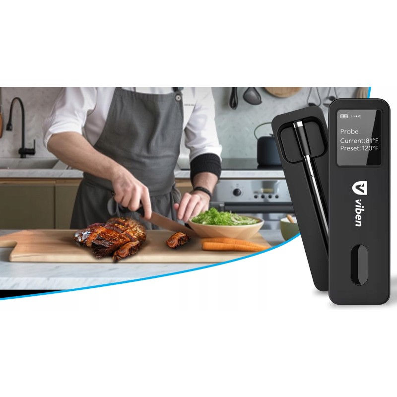 Termometr do pieczenia mięsa bezprzewodowy bluetooth elektroniczny + sonda