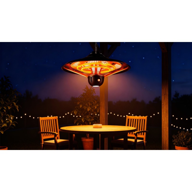 vIben SUNVEIL - promiennik sufitowy lampa grzewcza żarnik z pilotem na taras 2000W