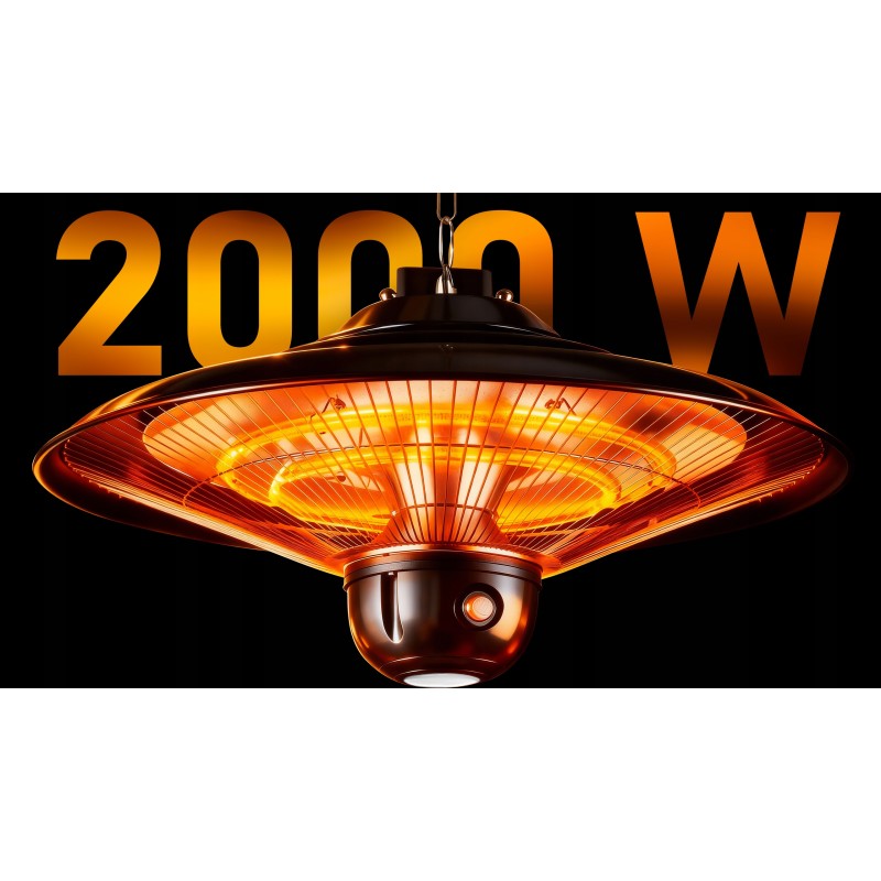 vIben SUNVEIL - promiennik sufitowy lampa grzewcza żarnik z pilotem na taras 2000W