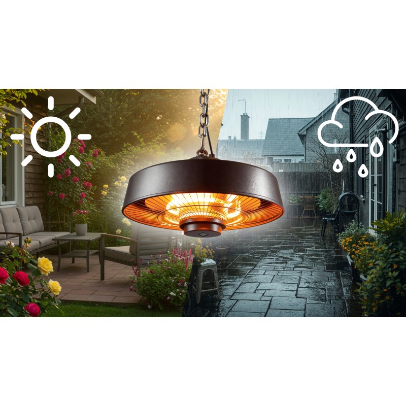 vIben Aurio - promiennik sufitowy lampa grzewcza żarnik z pilotem na taras 2000W