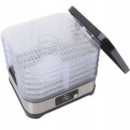 Suszarka do żywności viben DeHydroX 450W – cicha suszarka do grzybów, owoców i warzyw z timerem, 6 sit + dodatki
