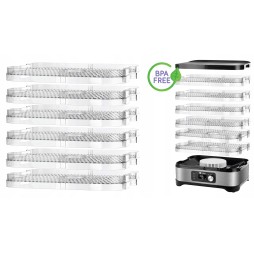 Suszarka do żywności viben DeHydroX 450W – cicha suszarka do grzybów, owoców i warzyw z timerem, 6 sit + dodatki