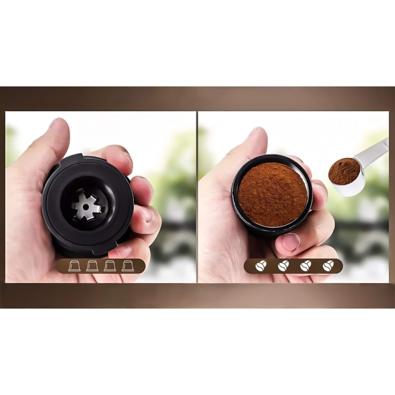 Przenośny ekspres do kawy mielonej kapsułki Nespresso espresso 19 bar 100W