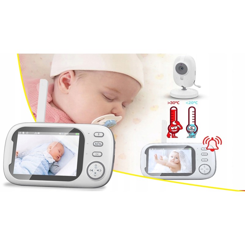Elektroniczna niania kamera na żywo tryb nocny termometr IPS HD 2000mAh