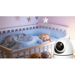 Niania elektroniczna z kamerą obrotową – baby monitor ekran LCD 5" HD