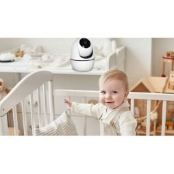 Niania elektroniczna z kamerą obrotową – baby monitor ekran LCD 5" HD