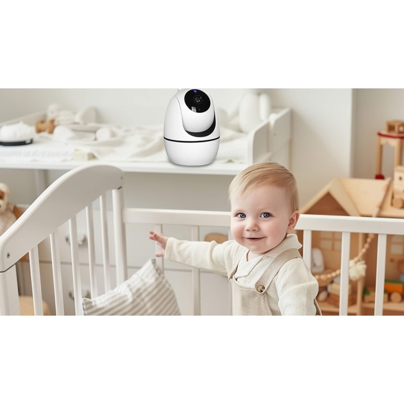 Niania elektroniczna z kamerą obrotową – baby monitor ekran LCD 5" HD