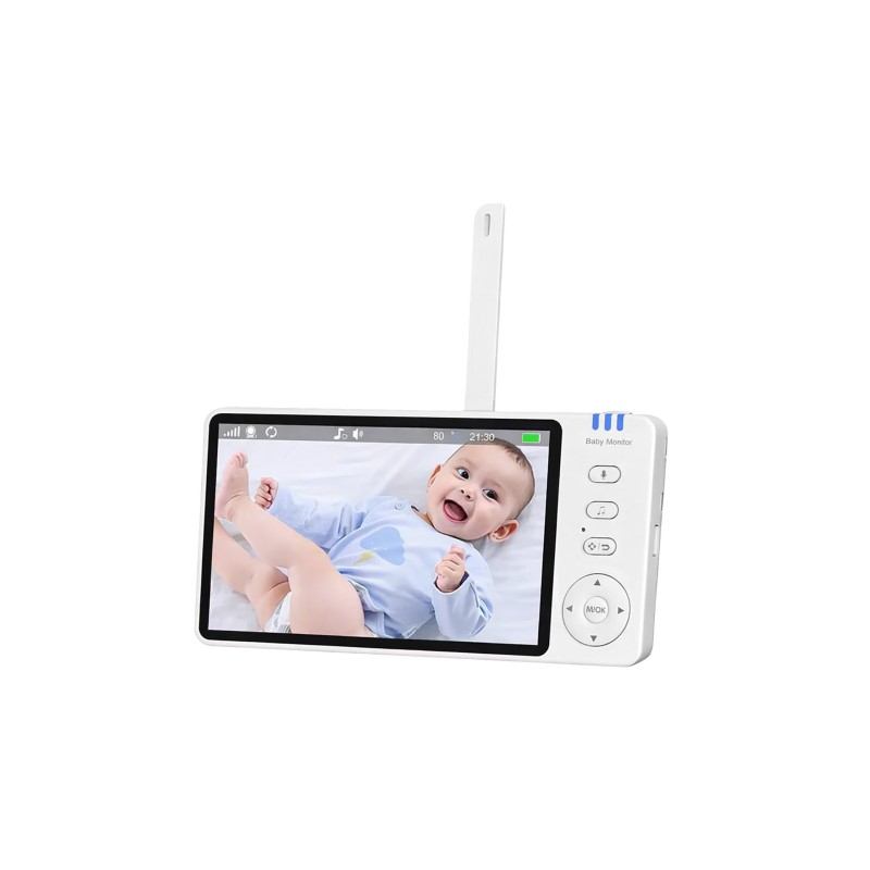 Niania elektroniczna z kamerą obrotową – baby monitor ekran LCD 5" HD