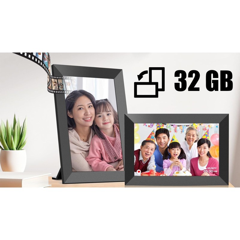 STAZER cyfrowa ramka na zdjęcia 10,1″ Wi-Fi HD IPS 1280 x 800, 32 GB, aplikacja Frameo