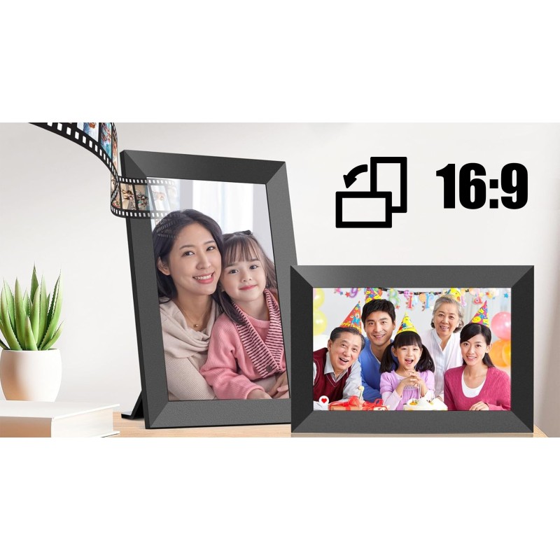 STAZER cyfrowa ramka na zdjęcia 10,1″ Wi-Fi HD IPS 1280 x 800, 32 GB, aplikacja Frameo