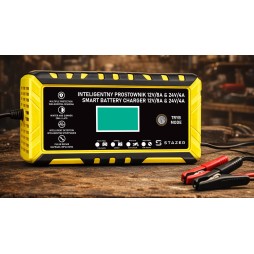 Prostownik samochodowy do ładowania akumulatorów, AGM, żelowe, kwasowe, z funkcją naprawy 12v/8a 24v/4a LCD