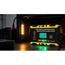 Prostownik samochodowy do ładowania akumulatorów, AGM, żelowe, kwasowe, z funkcją naprawy 12v/6A lcd