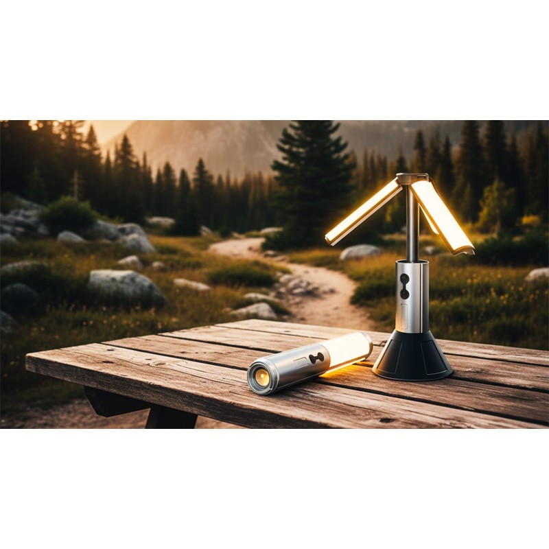 Wielofunkcyjna lampa na biwak, latarka robocza led COB 3w1