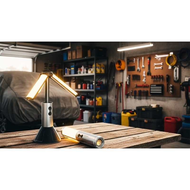 Wielofunkcyjna lampa na biwak, latarka robocza led COB 3w1