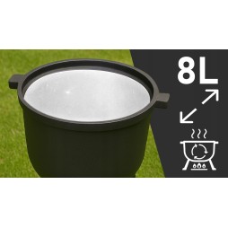 Kociołek żeliwny emaliowany garnek myśliwski na ognisko grill 8l