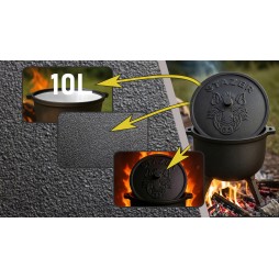 Kociołek żeliwny emaliowany garnek myśliwski na ognisko grill 10l
