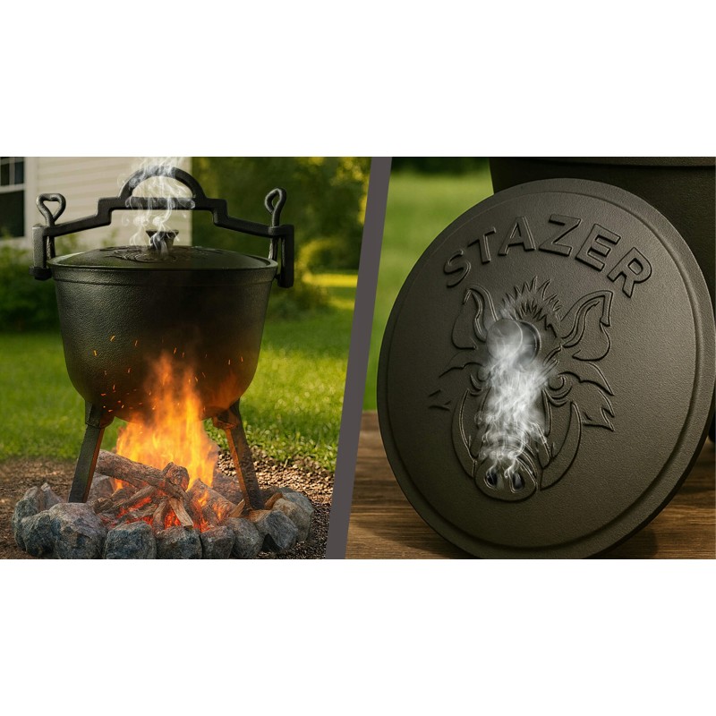 Kociołek żeliwny myśliwski garnek węgierski na pieczonki ognisko grill 10L