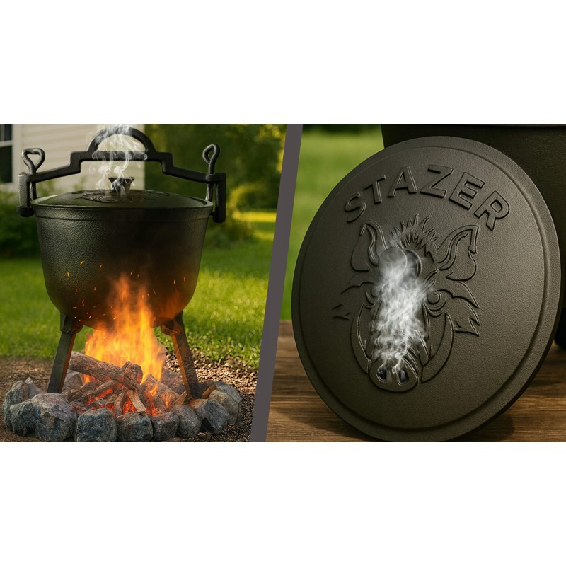 Kociołek żeliwny myśliwski garnek węgierski na pieczonki ognisko grill 5L