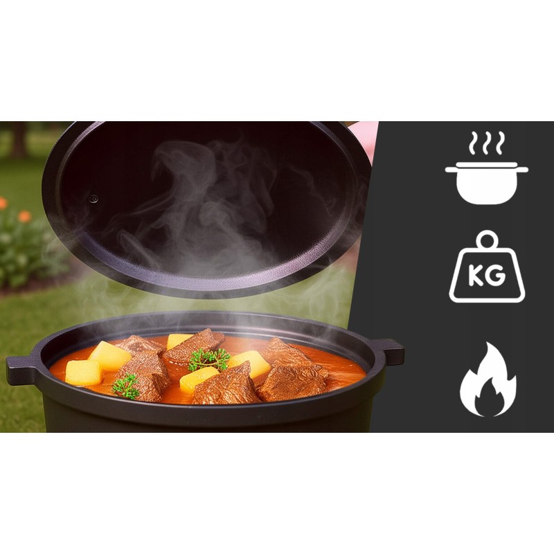 Kociołek żeliwny myśliwski garnek węgierski na pieczonki ognisko grill 5L